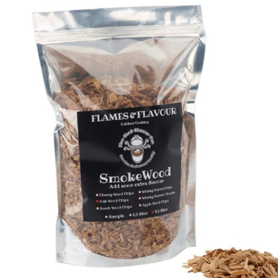 Rookhout Chips Eiken 2.5 L van Flames & Flavour